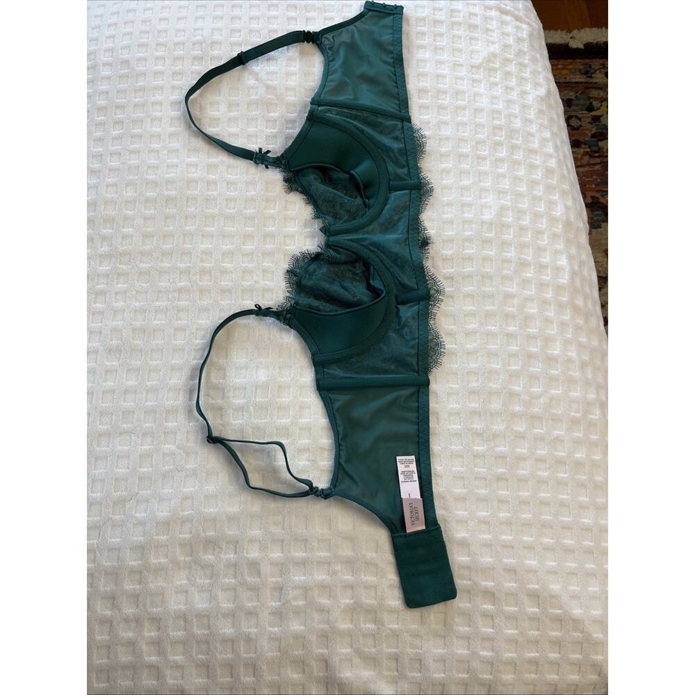 Victoria's Secret 32C Dream Angels Push-up Without Padding Green Blue Lace - Picture 7 of 12